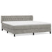 Pat box spring cu saltea, gri deschis, 160x200 cm, catifea - WALTI WALTI