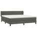 Pat box spring cu saltea, gri închis, 180x200 cm, catifea - WALTI WALTI