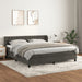 Pat box spring cu saltea, gri închis, 180x200 cm, catifea - WALTI WALTI