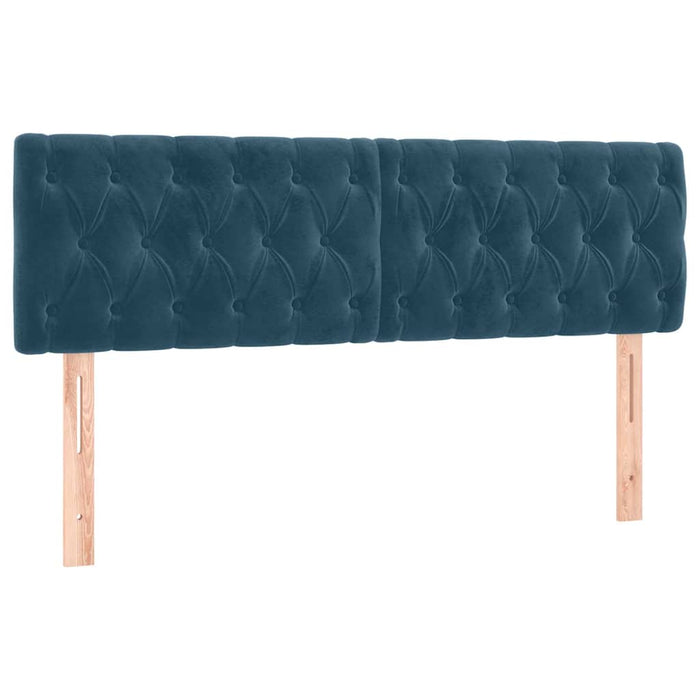 Pat box spring cu saltea, albastru închis, 180x200 cm, catifea - WALTI WALTI