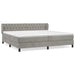 Pat box spring cu saltea, gri deschis, 200x200 cm, catifea - WALTI WALTI