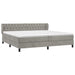 Pat box spring cu saltea, gri deschis, 200x200 cm, catifea - WALTI WALTI
