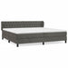 Pat box spring cu saltea, gri închis, 200x200 cm, catifea - WALTI WALTI