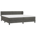 Pat box spring cu saltea, gri închis, 200x200 cm, catifea - WALTI WALTI