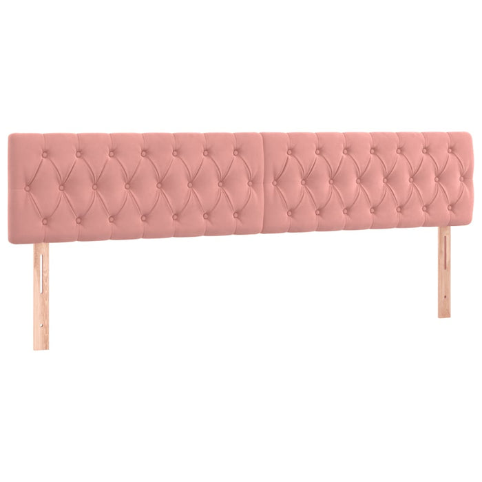 Pat box spring cu saltea, roz, 200x200 cm, catifea WALTI