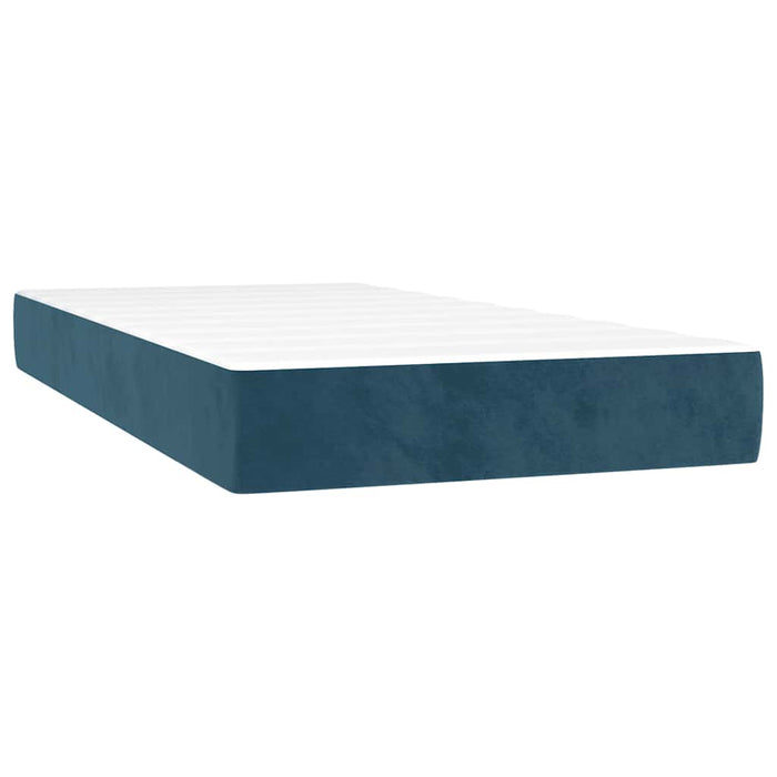 Pat box spring cu saltea, albastru închis, 80x200 cm, catifea - WALTI WALTI