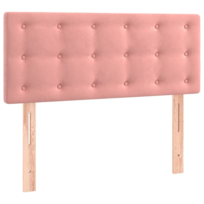 Pat box spring cu saltea, roz, 80x200 cm, catifea WALTI