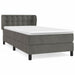 Pat box spring cu saltea, gri închis, 90x190 cm, catifea - WALTI WALTI