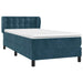 Pat box spring cu saltea, albastru închis, 90x190 cm, catifea - WALTI WALTI