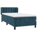 Pat box spring cu saltea, albastru închis, 90x200 cm, catifea - WALTI WALTI