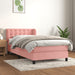 Pat box spring cu saltea, roz, 90x200 cm, catifea - WALTI WALTI