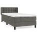Pat box spring cu saltea, gri închis, 100x200 cm, catifea - WALTI WALTI