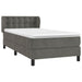Pat box spring cu saltea, gri închis, 100x200 cm, catifea - WALTI WALTI