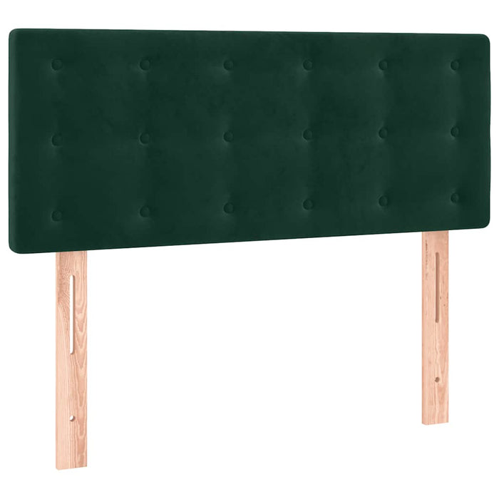 Pat box spring cu saltea, verde închis, 100x200 cm, catifea WALTI