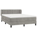 Pat box spring cu saltea, gri deschis, 140x190 cm, catifea - WALTI WALTI