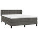 Pat box spring cu saltea, gri închis, 140x190 cm, catifea - WALTI WALTI