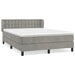 Pat box spring cu saltea, gri deschis, 140x200 cm, catifea - WALTI WALTI