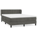 Pat box spring cu saltea, gri închis, 140x200 cm, catifea - WALTI WALTI