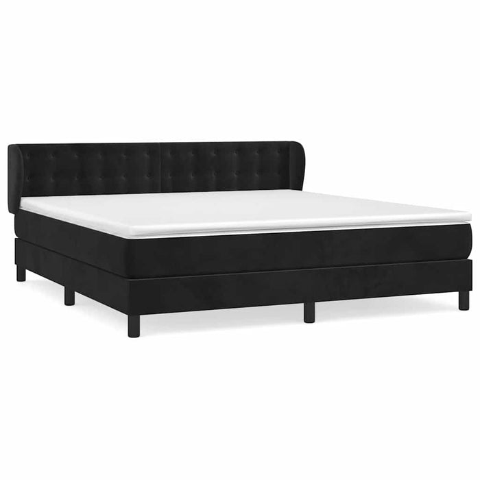 Pat box spring cu saltea, negru, 160x200 cm, catifea - WALTI WALTI
