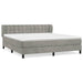 Pat box spring cu saltea, gri deschis, 180x200 cm, catifea - WALTI WALTI