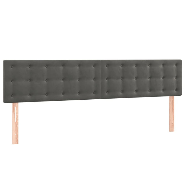 Pat box spring cu saltea, gri închis, 200x200 cm, catifea WALTI