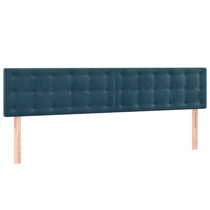 Pat box spring cu saltea, albastru închis, 200x200 cm, catifea - WALTI WALTI