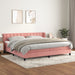 Pat box spring cu saltea, roz, 200x200 cm, catifea - WALTI WALTI
