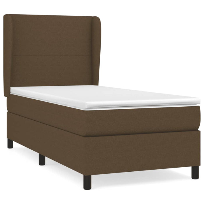 Pat box spring cu saltea, maro închis, 80x200 cm, textil - WALTI WALTI