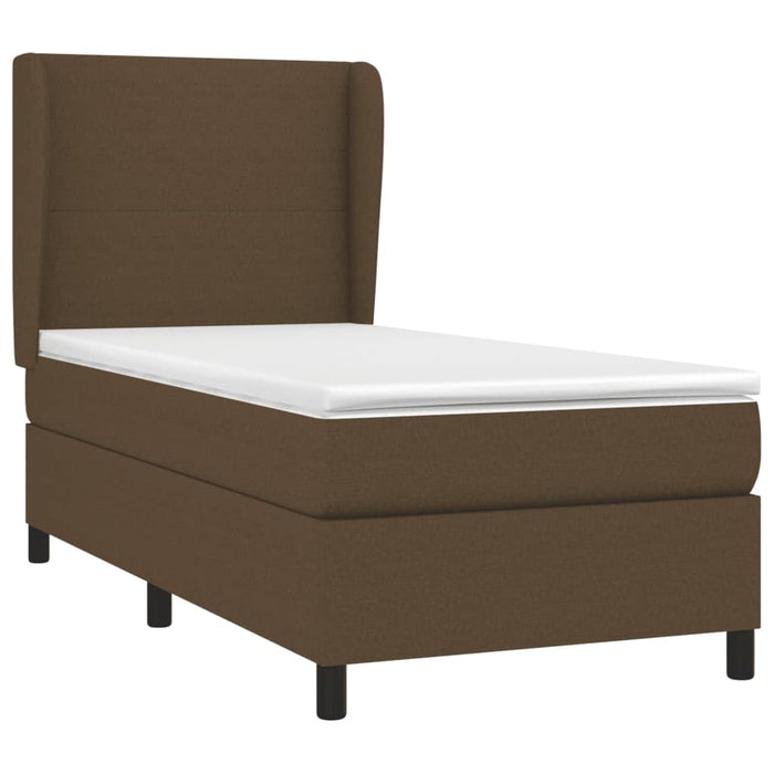 Pat box spring cu saltea, maro închis, 80x200 cm, textil - WALTI WALTI