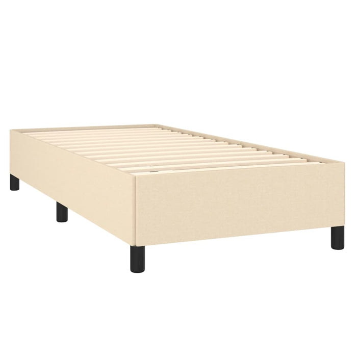 Pat box spring cu saltea, crem, 80x200 cm, textil WALTI