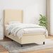 Pat box spring cu saltea, crem, 90x190 cm, textil - WALTI WALTI