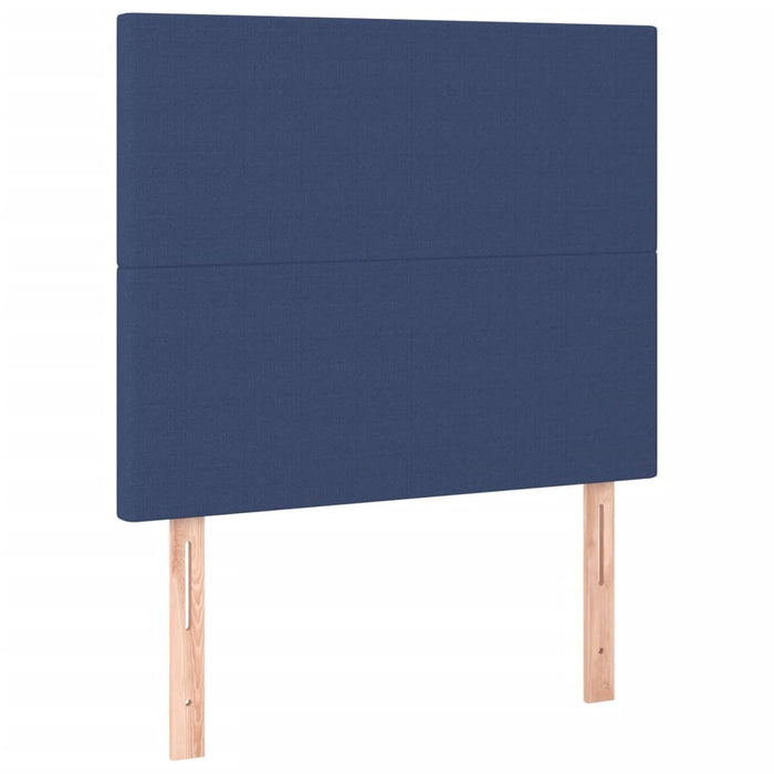 Pat box spring cu saltea, albastru, 90x190 cm, textil - WALTI WALTI