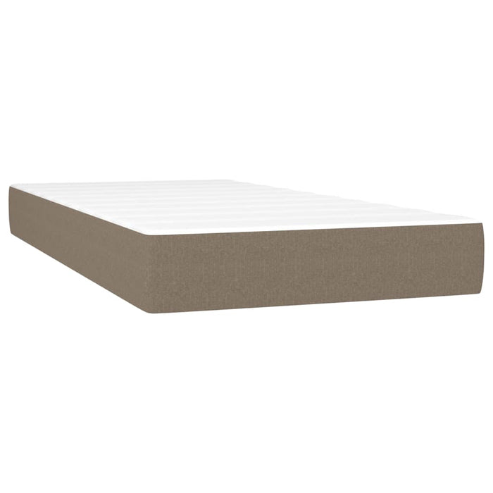 Pat box spring cu saltea, gri taupe, 100x200 cm, textil - WALTI WALTI