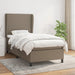 Pat box spring cu saltea, gri taupe, 100x200 cm, textil - WALTI WALTI