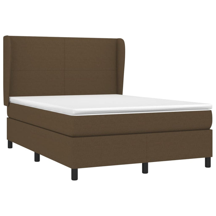 Pat box spring cu saltea, maro închis, 140x200 cm, textil - WALTI WALTI