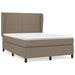 Pat box spring cu saltea, gri taupe, 140x200 cm, textil - WALTI WALTI