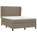 Pat box spring cu saltea, gri taupe, 140x200 cm, textil - WALTI WALTI
