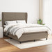 Pat box spring cu saltea, gri taupe, 140x200 cm, textil - WALTI WALTI