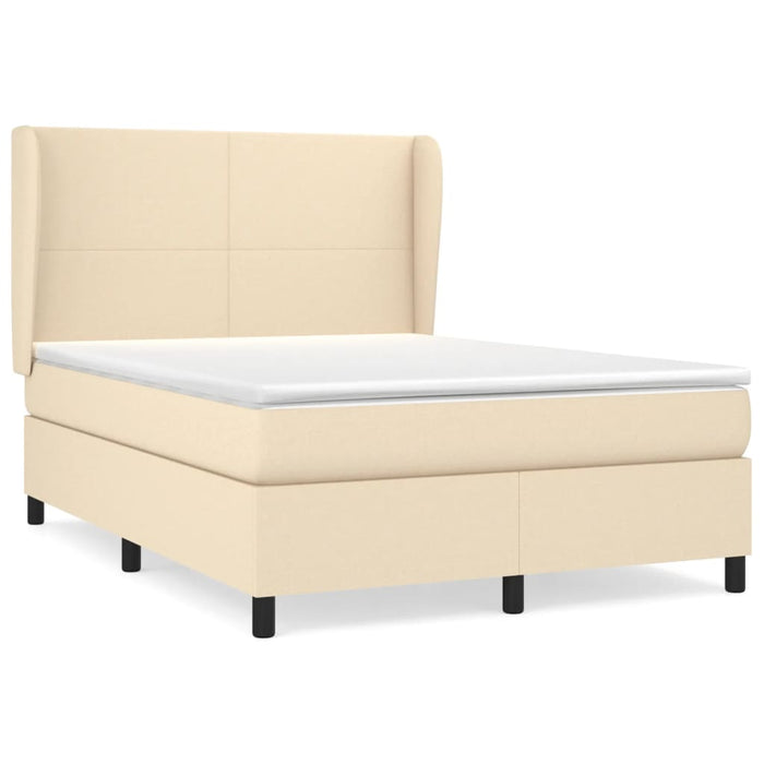 Pat box spring cu saltea, crem, 140x200 cm, textil - WALTI WALTI