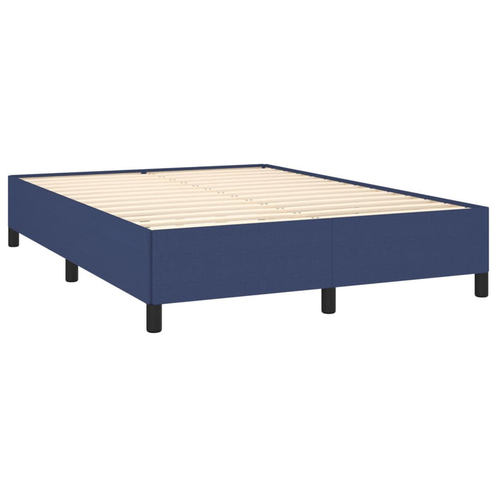 Pat box spring cu saltea, albastru, 140x200 cm, textil - WALTI WALTI