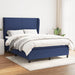 Pat continental cu saltea, albastru, 140x200cm, material textil - WALTI WALTI