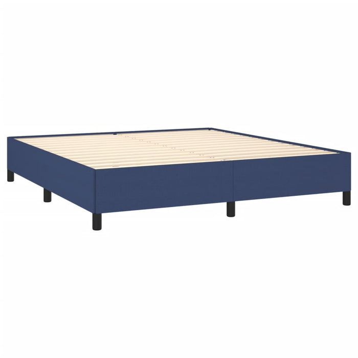 Pat continental cu saltea, albastru, 160x200cm, material textil WALTI
