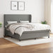 Pat box spring cu saltea, gri închis, 180x200 cm, textil - WALTI WALTI