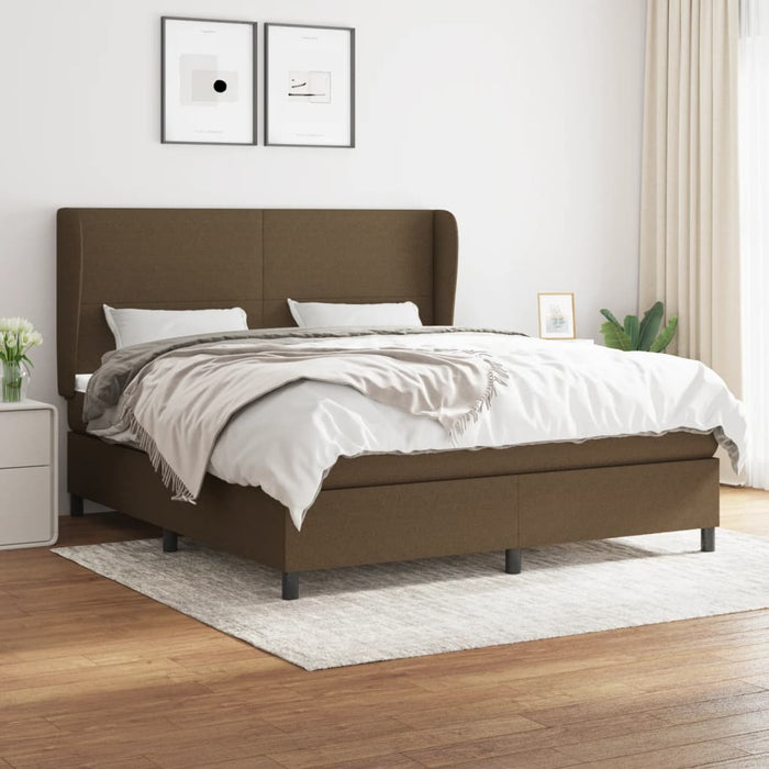 Pat continental cu saltea maro închis 180x200cm material textil - WALTI WALTI