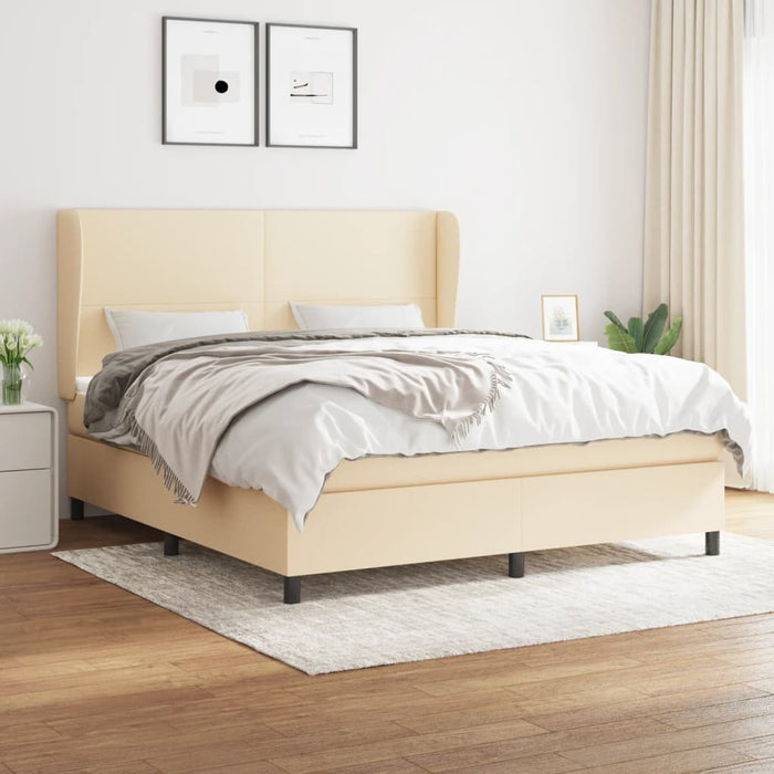 Pat continental cu saltea, crem, 180x200 cm, textil - WALTI WALTI