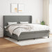 Pat box spring cu saltea, gri închis, 200x200 cm, textil - WALTI WALTI