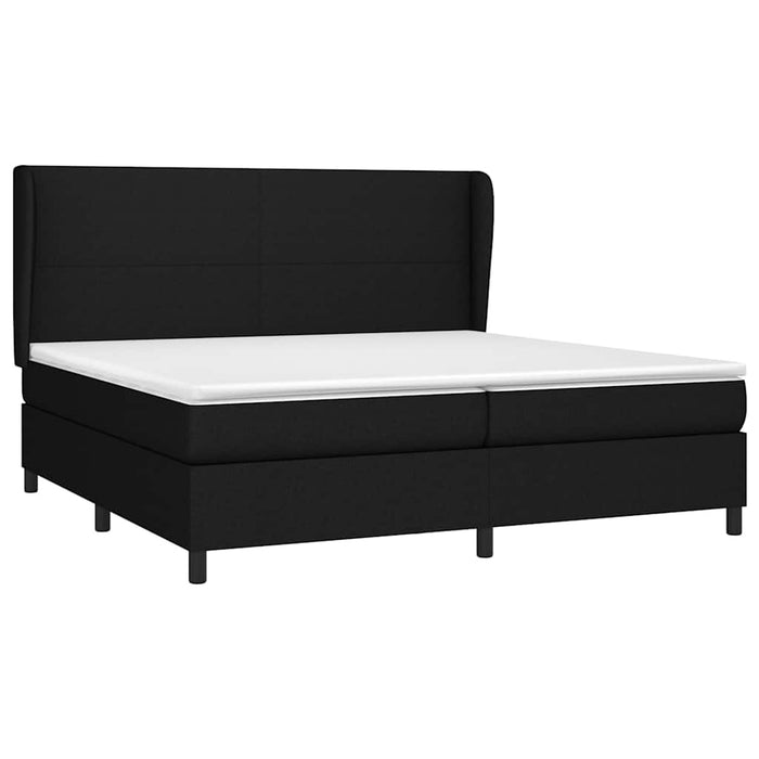 Pat box spring cu saltea, negru, 200x200 cm, textil - WALTI WALTI