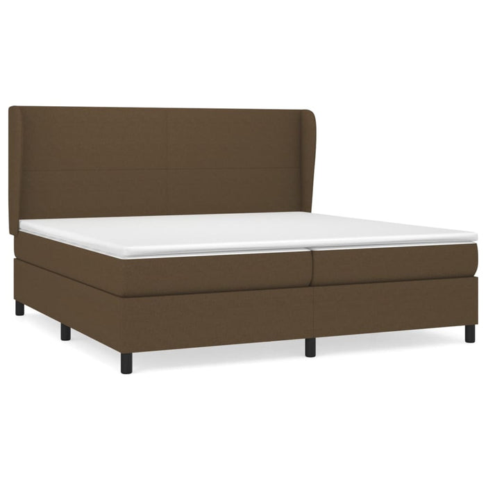 Pat box spring cu saltea, maro închis, 200x200 cm, textil - WALTI WALTI