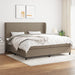 Pat box spring cu saltea, gri taupe, 200x200 cm, textil - WALTI WALTI