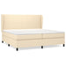 Pat box spring cu saltea, crem, 200x200 cm, textil - WALTI WALTI
